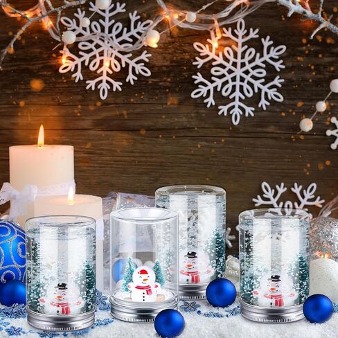 مجموعة Jerify 36 مجموعة من كرات الثلج البلاستيكية الشفافة لعيد الميلاد، كرة ثلجية مائية مع غطاء لولبي لشجرة عيد الميلاد، رقائق ثلج صناعية، رجل ثلج من أجل كرات الثلج DIY، أعمال تزيين المنزل in Kuwait