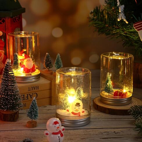 مجموعة Jerify 36 مجموعة من كرات الثلج البلاستيكية الشفافة لعيد الميلاد، كرة ثلجية مائية مع غطاء لولبي لشجرة عيد الميلاد، رقائق ثلج صناعية، رجل ثلج من أجل كرات الثلج DIY، أعمال تزيين المنزل in Kuwait