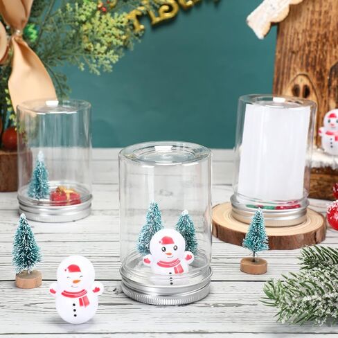 مجموعة Jerify 36 مجموعة من كرات الثلج البلاستيكية الشفافة لعيد الميلاد، كرة ثلجية مائية مع غطاء لولبي لشجرة عيد الميلاد، رقائق ثلج صناعية، رجل ثلج من أجل كرات الثلج DIY، أعمال تزيين المنزل in Kuwait