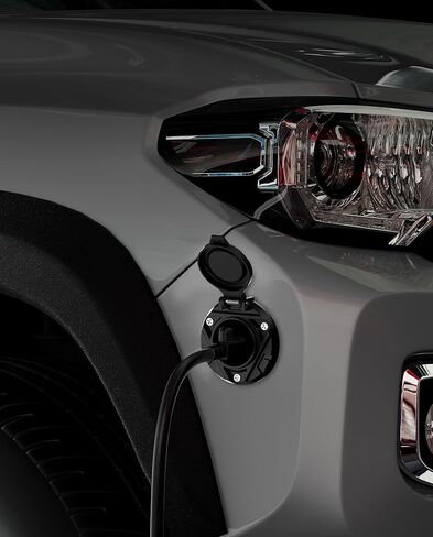 قابس شاحن مدخل الطاقة RV Shore، قابس منفذ تيار متردد 15 أمبير، مقبس مدخل طاقة 125 فولت، غطاء زنبركي مقاوم للماء، صندوق مقبس كهربائي RV مع سلك تمديد خارجي متكامل 20 بوصة لقابس RV in Kuwait