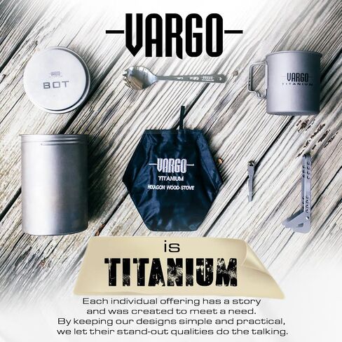 Vargo Titanium BOT XL |1.1L Camp Cooking Pot | Nests Standard Isobutane Fuel Canisters | Water-tight Lid | Weight: 5.5 oz (156g) in Kuwait