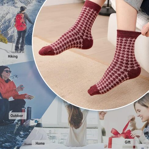 Women Winter Warm Socks Womens Thick Thermal Socks for Ladies Novelty Cozy Crew Socks 6 Pairs in Saudi Arabia