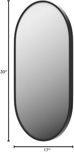 مرآة مثبتة على الحائط من بيوتيبيك، مرآة حمام بيضاوية مقاس 17 بوصة × 30 بوصة، مرآة حائط ذهبية مع إطار معدني للتعليق الرأسي والأفقي، مثالية لغرفة النوم والمدخل وغرفة المعيشة in Kuwait