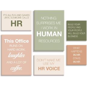 YEOION Inspirational Canvas Wall Art for Office,Human Resources Office Wall Decor,Motivational Office Wall Decor,Positive Quotes Wall Decor for Office,Office Canvas Wall Art Set of 6