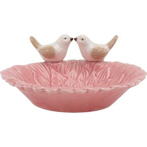 HEALLILY Ceramic Jewelry Plate Bird Ring Tray Porcelain Earrings Nacklace Bracelets Ring Holder Trinket Dish Cosmestics Tray For Women Girls Lady White