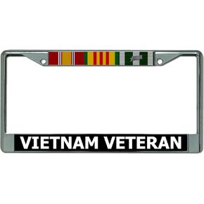 Vietnam Veteran Chrome License Plate Frame
