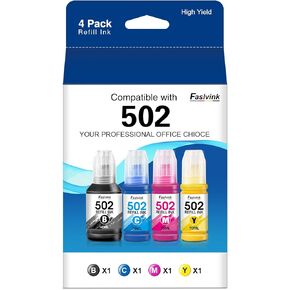 502 Black Ink Bottle,Pigment Ink,Replacement for Epson 502 Ink Refill Bottle Use with Ecotank ET-2760 ET-2750 ET-3760 ET-4760 ET-3750 ET-4750 ET-3710 ET-15000 ET-3700 2700 Printer (3 Black)