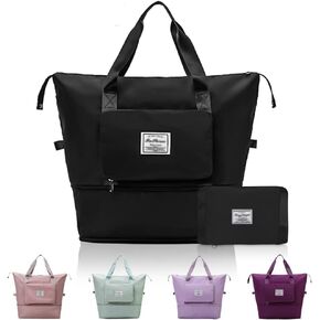 SITAKE Large Capacity Foldable Travel Duffel Bag, Waterproof Expandable Portable Sports Shoulder Bag, Carry Luggage Bag for Gym, Overnight, Holiday, Shopping, Weekends, Outing (Fuchsia)