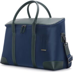 MOKOBARA Unisex-Adult The Cabin Duffle Vegan Leather Water Resistant Cross Body Travel Bag With 16" Laptop Compartment Blue Messenger Bag For Travel Work Business - 22L 2022 - Model Money Moves