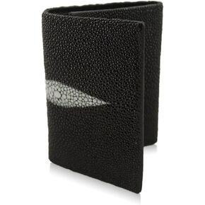 Genuine Stingray Skin Trifold 9 Card Leather Handmade Wallet (Burgundy)