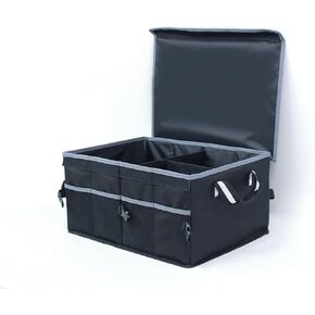 Trunk Organizer for SUV, Car & Truck - Premium Heavy Duty and Collapsible with 3 Adjustable Sizes - Lightweight and Portable Storage Organizer - Easy to Use and Install in Any Vehicle - Black