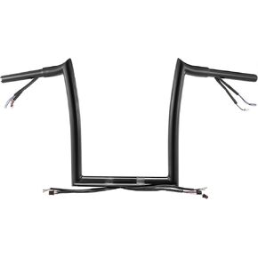 TIGERSGATE PRE-WIRED 12" Rise Ape Hangers 1 1/4" Fat Softail Mercenary Handlebars Kit for 2013-2015 Harley Breakout and 2012-2015 Fatboy （Black）