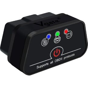 iCar2 BLE 4.0 OBD2 Bluetooth Adapter Auto Scanner Car Diagnostic Tools Engine System Diagnostic Tools for Android/iOS (Black/Orange)