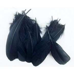 Colorful Goose Feathers, for DIY Craft Wedding Home Party Decorations 50pcs/pack/ (4--7.8 inch) (black)