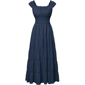 Scarlet Darkness Women's Pirate Dress Renaissance Costume Maxi Dresses with Pockets