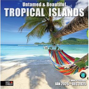 RED EMBER Untamed & Beautiful Beaches 2025 Wall Calendar 12 Month | 12" x 24" Open | Thick & Sturdy Paper | Giftable | Nature Calendar 2025