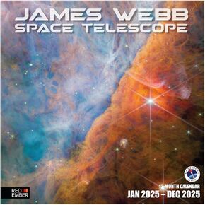 RED EMBER James Webb Space Telescope 2025 Hangable Monthly Wall Calendar | 12" x 24" Open | Thick & Sturdy Paper | Giftable
