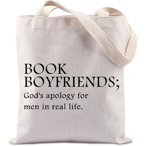 MAOFAED Smut Reader Book Sleeve God's Apology for Men in Real Life Bookworm Gift Zipper Book Protector (Real Life Tote Bag)