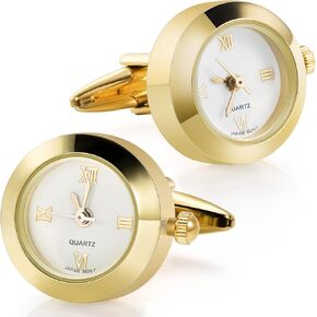 Cufflinks for Men in Gift Box, Real Working Clock Cuff links for Mens French Cuff Shirt, Anniversary, Birthday, Christmas Gifts for Him. in Kuwait
