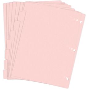 Pink Binder Dividers with 8 Tabs, 3 Ring Binder Dividers with Tabs, A4 Plastic Tab Dividers, Aesthetic Binder, Insertable Pink Binder for Notebook, Planner
