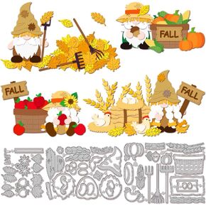 MAYJOYDIY Melon Fruit Harvesting Boxes Autumn Fruit Harvest Metal Embossing Die Cut 'Thanks' Pumpkin Corn Leaf Pattern Die Cut for Scrapbooking DIY Paper Crafts Card Making