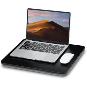 Portable Lap Laptop Desk with Pillow Cushion, Fits up to 15.6 inch Laptop, Lap Stand for Bed & Couch & Carpet, Book Tablet/Drawing Board/Computer Laptop Stand - Light Brown Wood