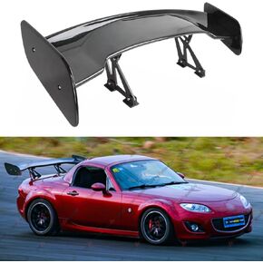 جناح خلفي عالمي مقاس 47 بوصة طراز GT، زاوية قابلة للتعديل لجناح RacetrackTrunk متوافق مع Mazda Miata Chevy Corvette Camaro Nissan Lexus Toyota Honda Ford Mustang Scion (أسود لامع)