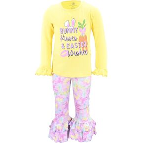 Unique Baby Long Sleeve with Ruffle Leggings for Girls Kids Toddler Clothing Set Outfit