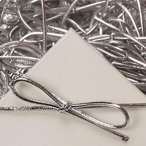 8 Inch Silver Metallic Stretch Loops - 50 Pack