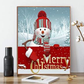 ACENGXI Christmas Paint by Numbers Christmas DIY Paint by Numbers Santa Claus DIY Canvas Paint by Numbers Merry Christmas Acrylic Painting Home Decor Paint by Numbers Snowman for Adults Kids 16x20In