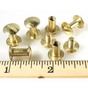 Conchos Chicago Screws 3/8" Plain 50 Pcs Bp Gold