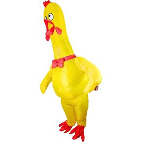 PTS Inflatable Costume Adult, Blow Up Yellow Chicken Costume for Halloween Inflatables Cosplay Party