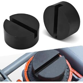 2 PCS Car Floor Jack Rubber Pads, 2.91" x 1.34" Slotted Pressure Welded Side Frame Rail Jack Stand Anti-Slip Pad Adapter, Portable Auxiliary Repair Accessories, Protectors for Cars (Black)