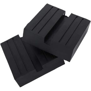 NEWORLD Square Rubber Jack Pad, Anti-Slip Rail Adapter Support Block with Slot, 2 Packs Floor Jack Pad Adapter Car Square Rubber Pad Anti-Slip Rail Adapter Vehicle Repair Tool for Car Lift