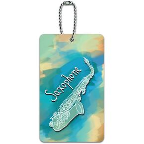 Saxophone - Musical Instrument Music Woodwind ID Tag Luggage Card Suitcase Carry-On