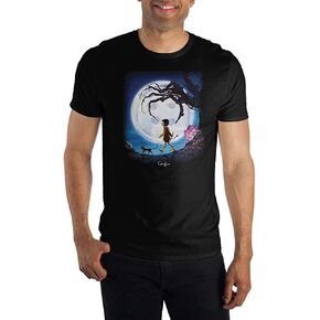 Bioworld Coraline Animated Movie Mens Black Short Sleeve Graphic Tee