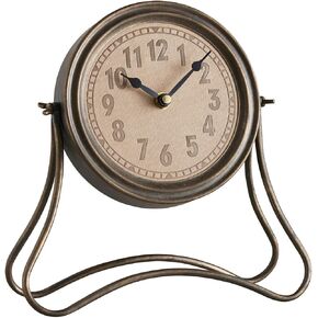 47th & Main Vintage Metal Clock, Small, Antique Bronze