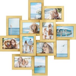 SONGMICS 4x6 Collage Picture Frames, 12-Pack Picture Frames Collage for Wall Decor, Black Photo Collage Frame, Multi Picture Frame Set with Glass Front, Assembly Required