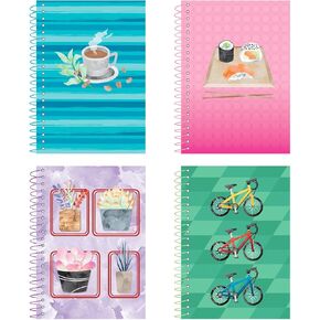 ROARING SPRING Lifenotes Recycled Spiral Notebook, 80 Sheets, 7" x 5", College Ruled, Sold as a 4 Pack of Assorted Covers