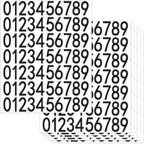 Number Stickers, Water Resistant Vinyl Number Stickers Consecutive Number 0-9 Labels Self-Adhesive Without Residue Left for Office, Classroom, Indoor, Boxes, Storage (Black, 3")