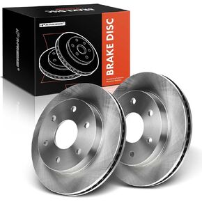 A-Premium 12.01 inch (305mm) Front Drilled and Slotted Disc Brake Rotors Compatible with Select Chevy, GMC and Cadillac Models - Silverado 1500, Tahoe, Express, Suburban, Avalanche, Astro, Sierra