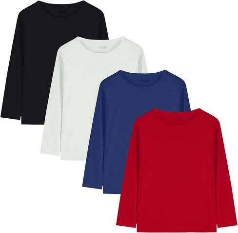 تي شيرت رياضي شبكي للأولاد والشباب مكون من 4 قطع بأكمام طويلة وماص للرطوبة (عمر 4-18) in Kuwait