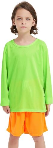 4 Pack Boys Youth Kids Mesh Athletic Dry-Fit T Shirts Long Sleeve Moisture Wicking Tee Shirts Active Tops (Age 4-18) in Saudi Arabia