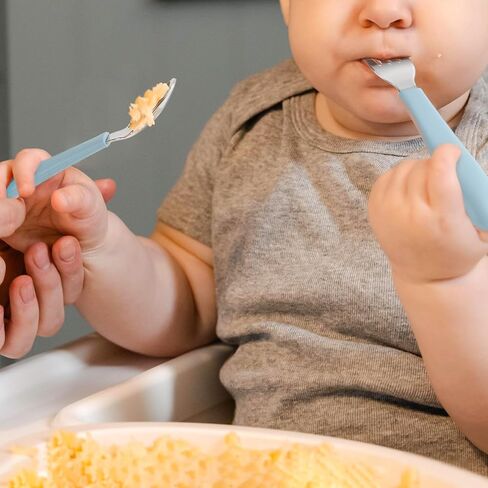 CoixFoam 8 Pieces Toddler Utensils, Toddler Safe Silverware Set With Food Grade Silicone Hanlde, 18/8 Stainless Steel, Perfect Length For New Self Feeders, Dishwasher Safe in Saudi Arabia