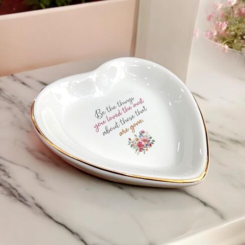 Inspirational Ring Dish Gifts for Women-Be The Things You Loved The Most Ceramic Jewelry Dish Tray-Mothers Day,Encouragement,Retirement,Birthday,Thanksgiving Gifts for Mother,Sister,Daughter,Niece in Saudi Arabia
