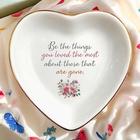 Inspirational Ring Dish Gifts for Women-Be The Things You Loved The Most Ceramic Jewelry Dish Tray-Mothers Day,Encouragement,Retirement,Birthday,Thanksgiving Gifts for Mother,Sister,Daughter,Niece in Saudi Arabia