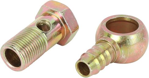 X AUTOHAUX 2 Sets 18mm Banjo Hose Barb Bolt Fittings Banjo Bolt Washer Kit Metal for Car in Saudi Arabia