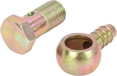 X AUTOHAUX 2 Sets 18mm Banjo Hose Barb Bolt Fittings Banjo Bolt Washer Kit Metal for Car in Saudi Arabia