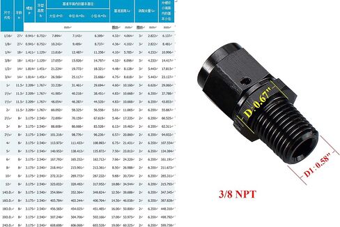 Female -4 AN Swivel to Male 1/8" NPT Thread Fuel Hose Fitting Aluminum Black in Saudi Arabia
