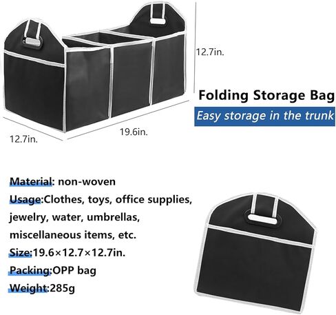 vvag منظم صندوق السيارة لسيارات الدفع الرباعي، منظم صندوق السيارة القابل للطي بحجم كبير، منظم صندوق السيارة المحمول للسيارة، ملحقات السيارة للرجال والنساء هدية عيد الميلاد in Kuwait